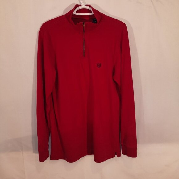 Chaps Men's Size Medium Long Sleeve Crew Neck Loose Fit 1/4 Zip Shirt - Picture 1 of 5